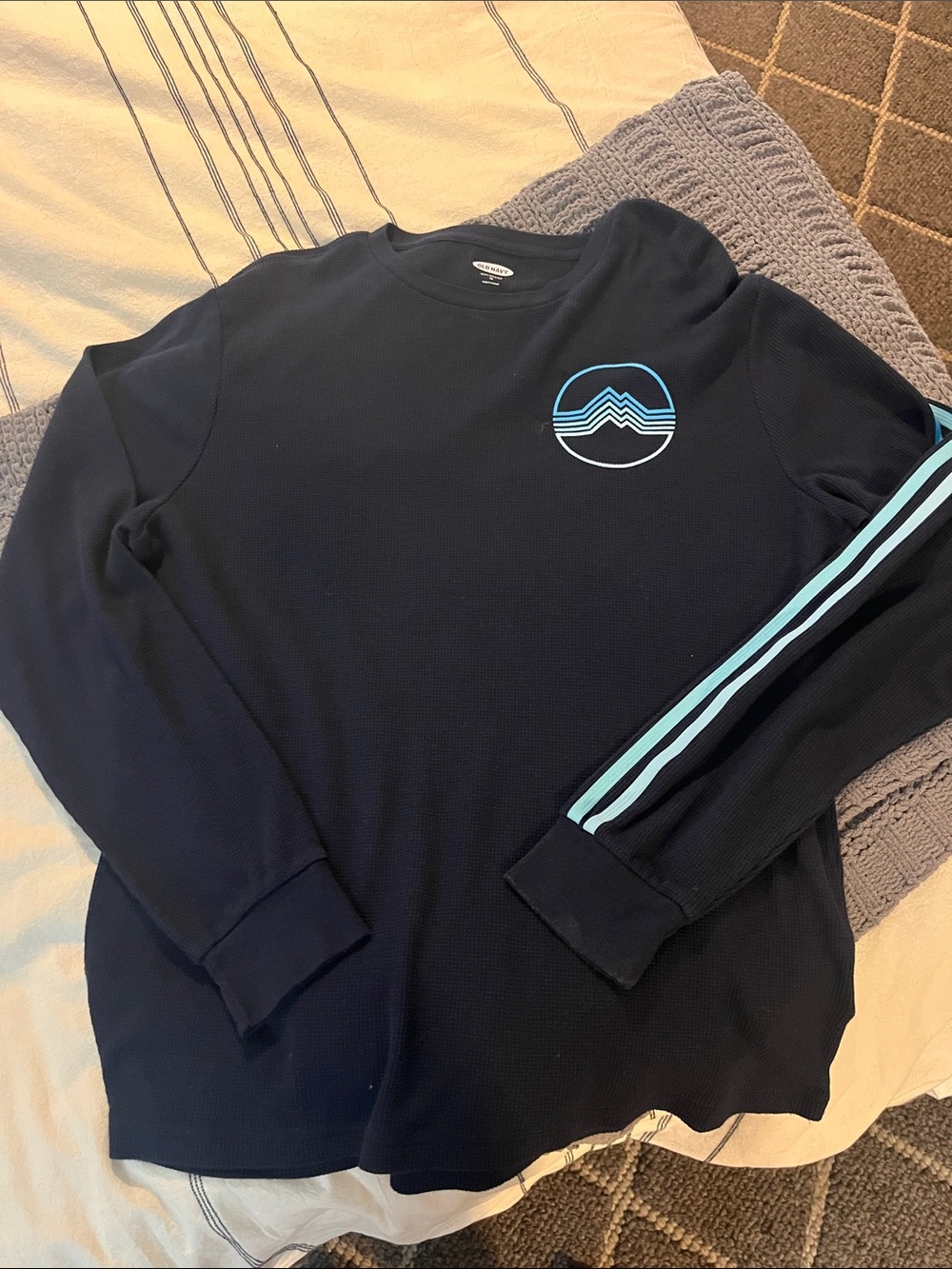 Old Navy Men’s Navy “soft washed”Waffle-Knit Thermal Top (XL)